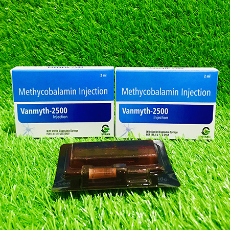 Product Name: Vanmyth 2500, Compositions of Vanmyth 2500 are Methylcobalamin Injection - Gvans Biotech Pvt. Ltd