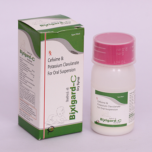 Product Name: BIXIGARD C, Compositions of BIXIGARD C are Cefixime & Potassium Clavulanate For Oral Suspension - Biomax Biotechnics Pvt. Ltd