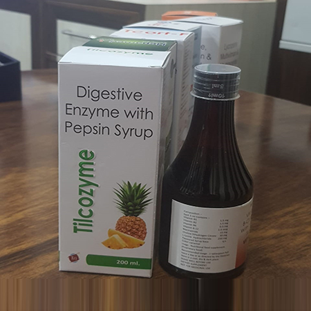 Product Name: Tilcozyme, Compositions of Tilcozyme are Digestive Enzyme with Pepsin Syrup - Triglobal Lifesciences (opc) Private Limited