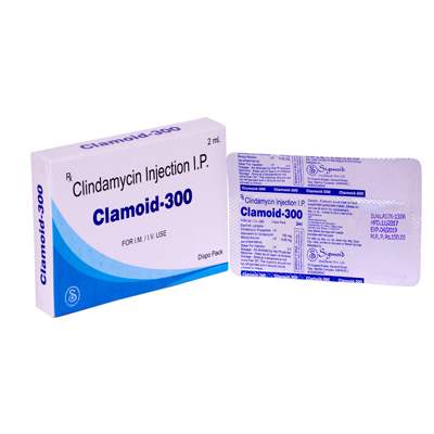 Product Name: Clamoid 300, Compositions of Clamoid 300 are Clindamycin Injection IP - ISKON REMEDIES