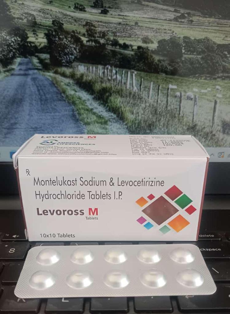 Product Name: LEVOCETRIZIN MONTELUKAST , Compositions of LEVOCETRIZIN MONTELUKAST  are LEVOCETRIZIN MONTELUKAST  - Amross Lifesciences