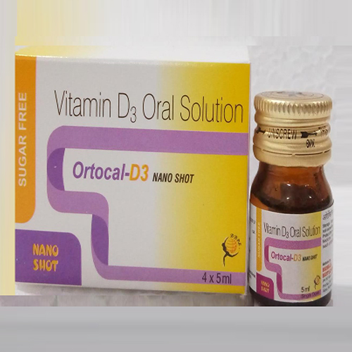 Product Name: ORTOCAL D3, Compositions of ORTOCAL D3 are Vitamin D3 Oral Solution - Biomax Biotechnics Pvt. Ltd