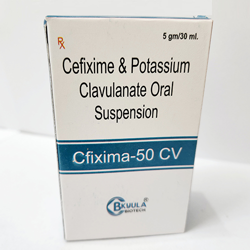 Product Name: Cfixima 50 CV, Compositions of Cfixima 50 CV are Cefixime and Potassium Clavulanate Oral Suspension - Bkyula Biotech