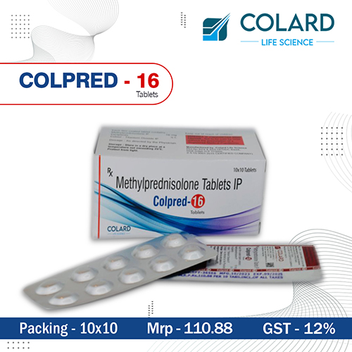 Product Name: COLPRED   16, Compositions of COLPRED   16 are Methylprednisolone Tablets IP - Colard Life Science