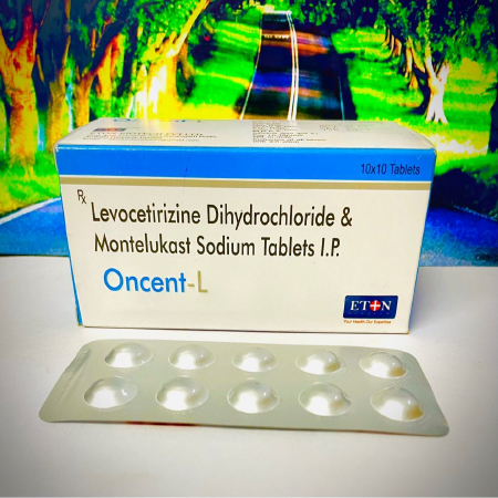 Product Name: Oncent L, Compositions of Oncent L are Levocetirizine Dihydrochloride & Montelukast Sodium Tablets I.P. - Eton Biotech Private Limited