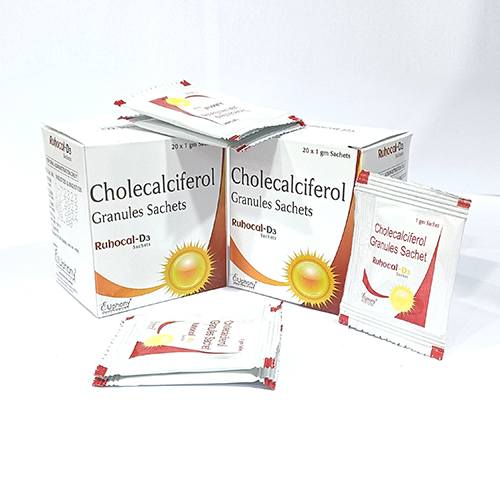 Product Name: Rubocal D3, Compositions of Rubocal D3 are Cholecalciferol Granules Sachets - Euphony Healthcare