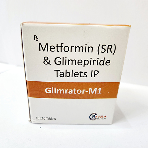 Product Name: Glimrator M1, Compositions of Glimrator M1 are Metformin (SR) & Glimepiride Tablets Ip - Bkyula Biotech