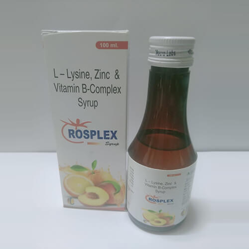 Product Name: Roseplex, Compositions of Roseplex are L-Lysine,Zinc & Vitamin B-Complex syrup - Macro Labs Pvt Ltd