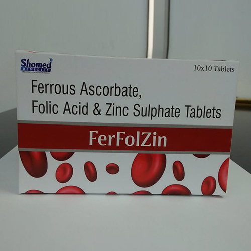 Product Name: Ferfolzin, Compositions of Ferfolzin are Ferrous Ascorbate,Folic Acid and Zinc Sulphate Tablets - Jonathan Formulations