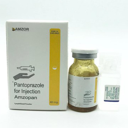 Product Name: Amzopan, Compositions of Amzopan are Pantoprazole for Injection - Amzor Healthcare Pvt. Ltd