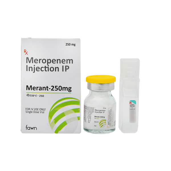 Product Name: MERANT 250, Compositions of Meropenem 250 mg are Meropenem 250 mg - Fawn Incorporation