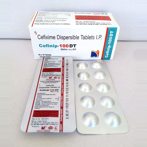 Product Name: Cefnip 100 DT, Compositions of Cefnip 100 DT are Cefixime Dispersible Tablets IP - Nova Indus Pharmaceuticals
