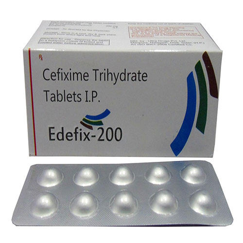 Product Name: EDEFIX  200, Compositions of EDEFIX  200 are Cefixime Anhydrous 200g - Edelweiss Lifecare