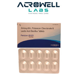 Product Name: Pariclav LB 625, Compositions of Pariclav LB 625 are Amoxycillin and Potassium Clavulanate and Lactic Bacillus Tablets - Acrowell Labs Private Limited