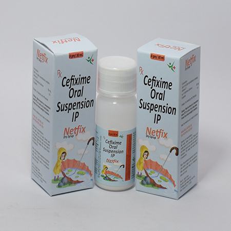 Product Name: Netflix, Compositions of Netflix are Cefixime Oral Suspension IP - Meridiem Healthcare