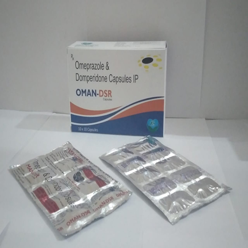 Product Name: Oman DSR, Compositions of Oman DSR are Omeprazole & Domperidone Capsules IP - Aman Healthcare