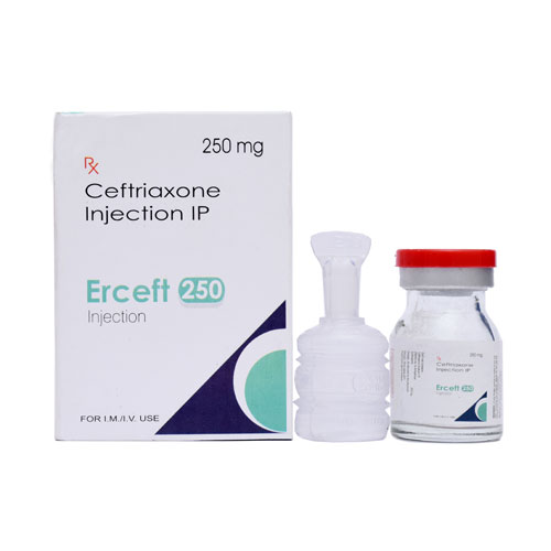 Product Name: Erceft 250, Compositions of Erceft 250 are Ceftriaxone 250mg  - Ernst Pharmacia
