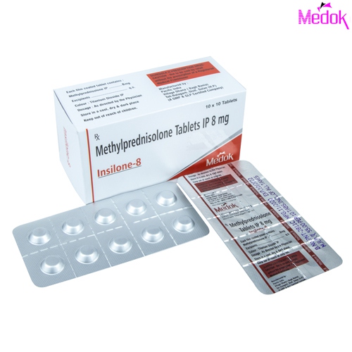 Product Name: Insilone 8, Compositions of Insilone 8 are Methylprednisolone 8 mg  - Medok Life Sciences Pvt. Ltd