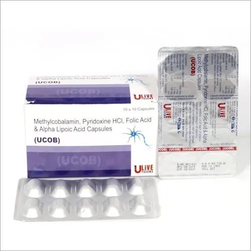 Product Name: UCOB, Compositions of UCOB are Methylcobalamin-Pyridoxine-HCL-Folic-Acid-Alpha-Lipoic-Acid-Capsule - Yodley LifeSciences Private Limited