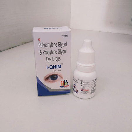 Product Name: I Qnim, Compositions of I Qnim are Polyethylene Glycol and Propylene Glycol Eye Drops - Nimbles Biotech Pvt. Ltd