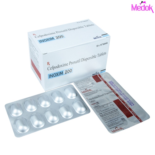 Product Name: Inoxim 200, Compositions of Inoxim 200 are Cefpodoxim Proxetil 200 mg - Medok Life Sciences Pvt. Ltd