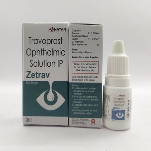 Product Name: Zetrav, Compositions of are Travoprost Opithalmic Solution IP - Arlak Biotech