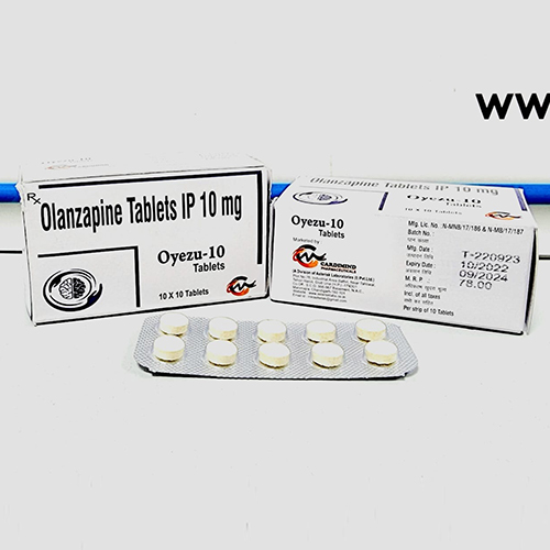 Product Name: Oyezu 10, Compositions of Oyezu 10 are Olanzapine Tablets IP 10 mg - Cardimind Pharmaceuticals