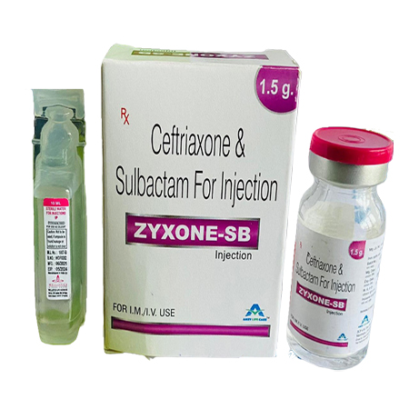Product Name: ZYXONE SB, Compositions of ZYXONE SB are Ceftriaxone & Sulbactam For Injection - Amzy Life Care