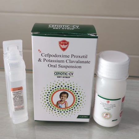 Product Name: Cefiotic CV, Compositions of Cefiotic CV are Cefpodoxime Proxetil & Pottasium Clavulanate Oral Suspension - Aviotic Healthcare Pvt. Ltd