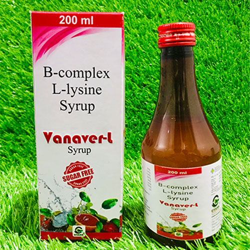 Product Name: Vanaver L, Compositions of Vanaver L are B complex L lysine Syrup - Gvans Biotech Pvt. Ltd