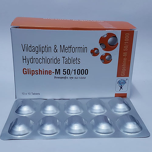 Product Name: GLIPHSINE M 50/1000, Compositions of GLIPHSINE M 50/1000 are Vildagliptin & Metfortin Hydrochloride Tablets - WHC World Healthcare