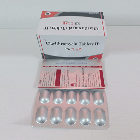 Product Name: Rs clar, Compositions of Rs clar are Clarithromycin Tablets IP - Gemed Lifesciences Pvt. Ltd