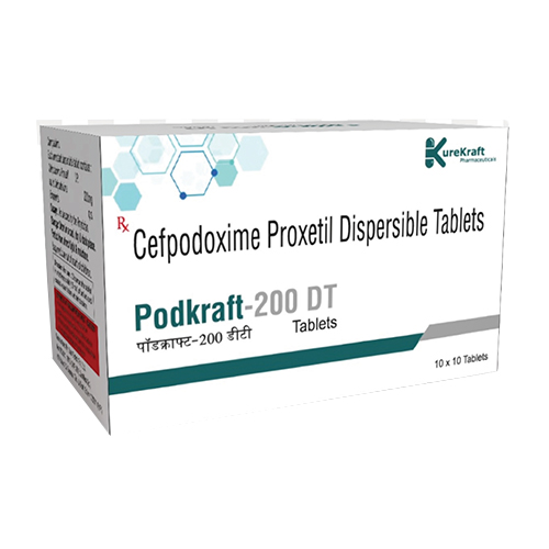 Product Name: Podkraft200DT, Compositions of Podkraft200DT are Cefpodoxime Proxetil Dispersible - KureKraft Pharmaceuticals