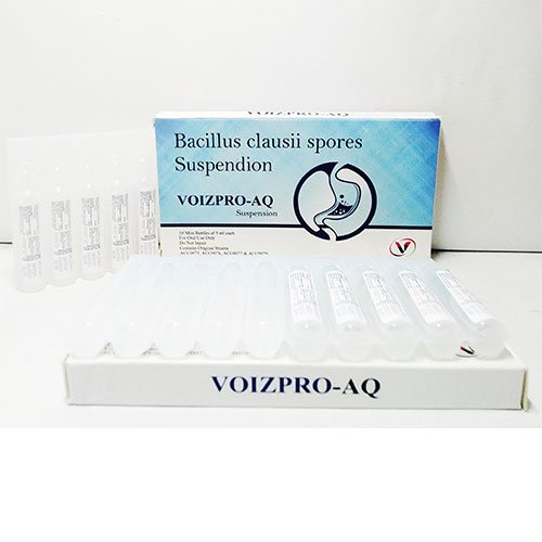 Product Name: Voizpro AQ, Compositions of Voizpro AQ are BACILLUS CLAUSII SPORES  - Voizmed Pharma Private Limited