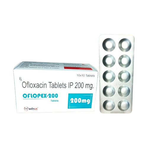 Product Name: Oflopex 200, Compositions of Oflopex 200 are Ofloxacin Tablets IP 200 mg. - Mednus Healthcare