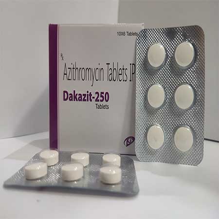 Product Name: Dakazit 250, Compositions of Dakazit 250 are Azithromycin Tablets IP - Dakgaur Healthcare