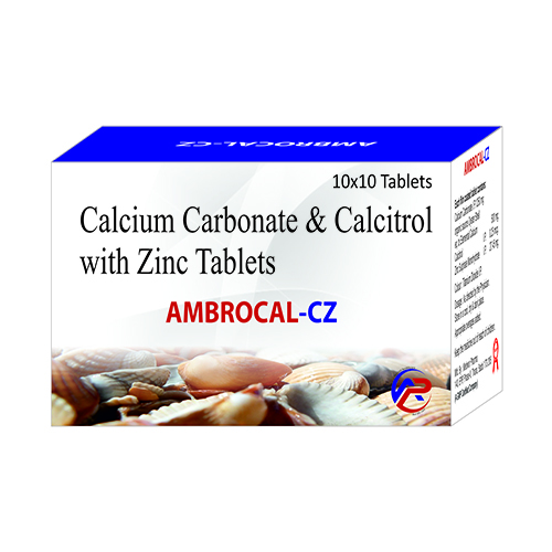 Product Name: Ambrocal CZ, Compositions of Ambrocal CZ are Calcium Carbonate & Calcitrol Zinvc tablets - Ambrosia Pharma