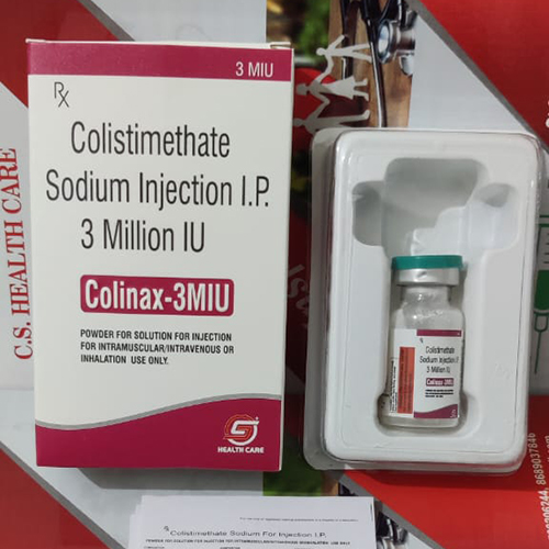 Product Name: Colinax 3MIU, Compositions of Colinax 3MIU are Colistimethate Sodium Injection I.P. 3 Million IU - C.S Healthcare