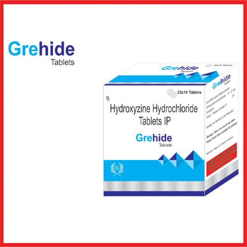 Product Name: Grehide, Compositions of Grehide are Hydroxyzine Hydrochloride Tablets IP - Greef Formulations