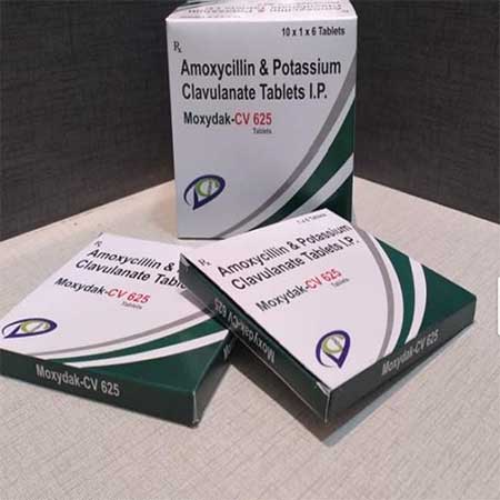 Product Name: Moxydak CV 625, Compositions of Moxydak CV 625 are Amoxicillin &  Potassium Clavulanate Tablets I.P. - Dakgaur Healthcare