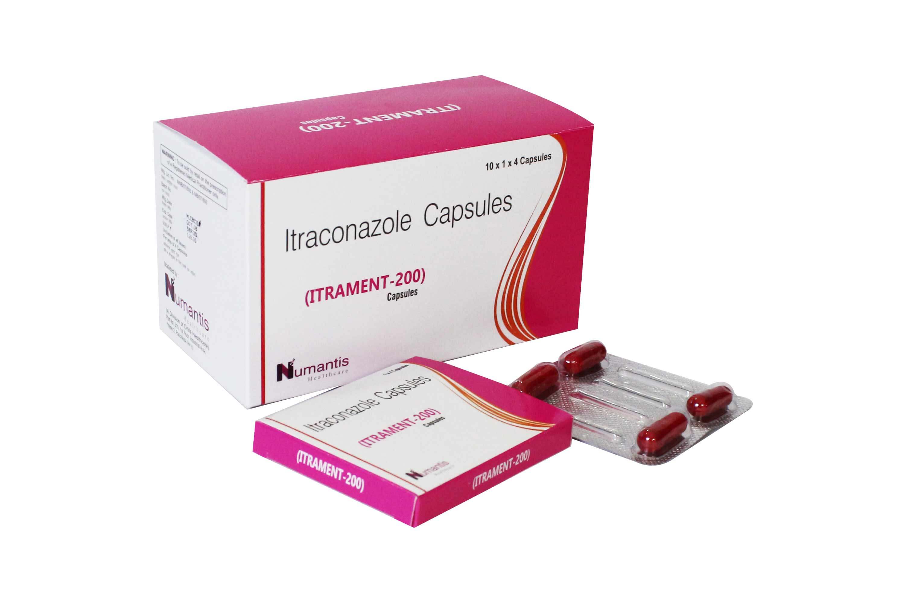 Product Name: Itrament 200, Compositions of Itrament 200 are Itraconazole Capsules  - Numantis Healthcare