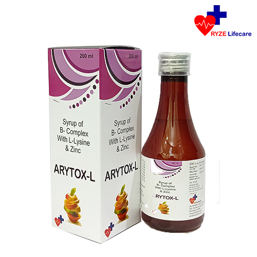 Product Name: ARYTOX L, Compositions of ARYTOX L are Syrup of B-Complex With L-Lysine & Zinc - Ryze Lifecare