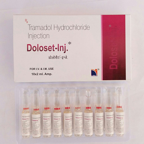 Product Name: Doloset, Compositions of Doloset are Tramadol Hydrochloride Injection - Nova Indus Pharmaceuticals