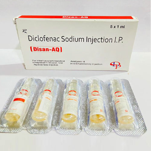 Product Name: Disan AQ, Compositions of Disan AQ are Diclofenac Sodium Injection I.P. - Disan Pharma