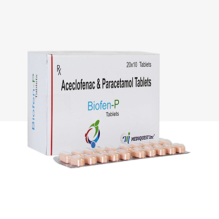 Product Name: BIOFEN P, Compositions of BIOFEN P are Aceclofenac & Paracetamol Tablets - Mediquest Inc