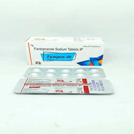Product Name: Zumpan 40, Compositions of Pantaprazole Sodium Tablets IP are Pantaprazole Sodium Tablets IP - Zumax Biocare