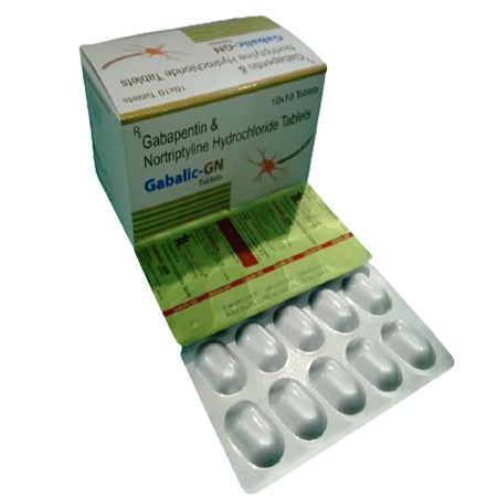 Product Name: GABALIC GN, Compositions of GABALIC GN are Gabapentin & Nortriptyline Hydrochloride Tablets - Itelic Labs