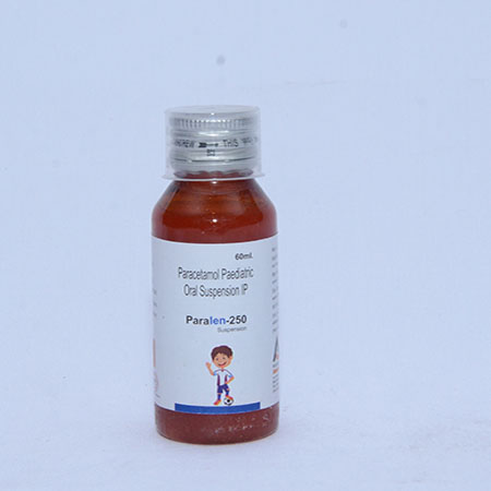Product Name: PARALEN 250, Compositions of PARALEN 250 are Paracetamol Paediatric Oral Suspension IP - Alencure Biotech Pvt Ltd