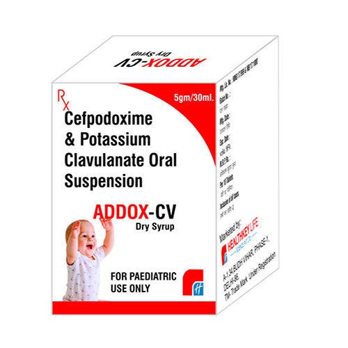 Product Name: ADDOX CV , Compositions of ADDOX CV  are Cefpodoxime & Potassium Clavulanate Oral Suspension - Healthkey Life Science Private Limited