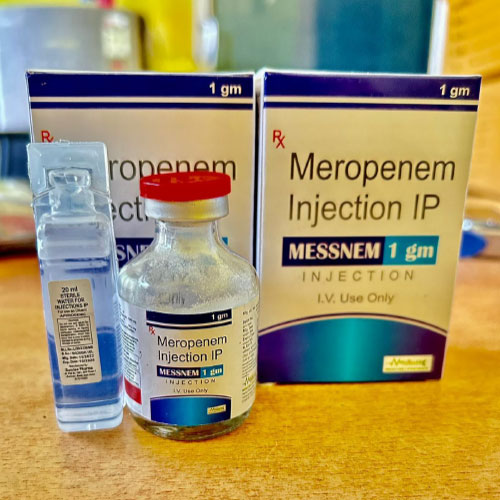 Product Name: MESSNEM 1GM, Compositions of MESSNEM 1GM are Meropenem Injection Ip - Medicure LifeSciences